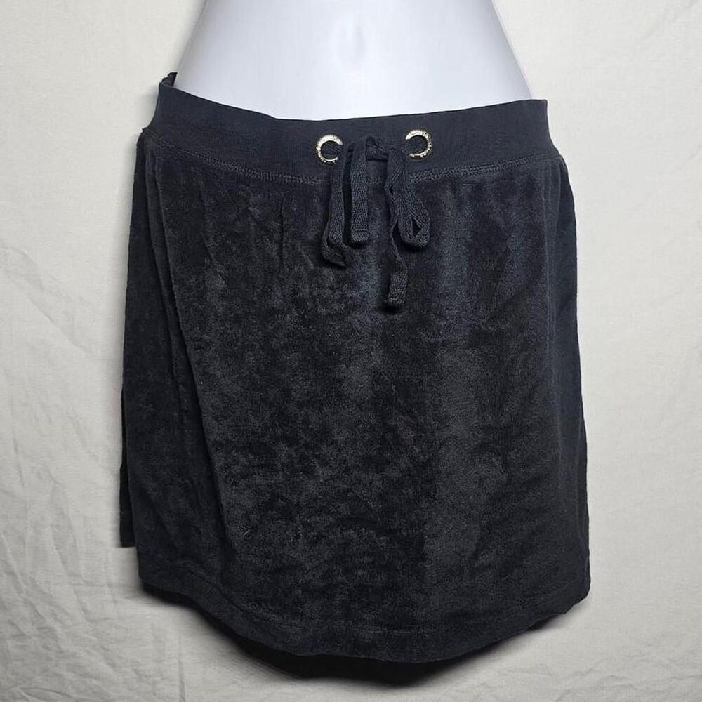 black vintage y2k terrycloth mini skirt